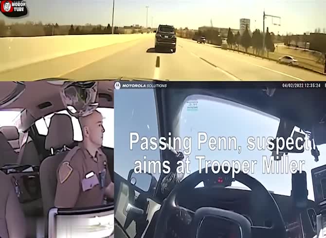 Video :Despite being shot, this police officer remains completely composed!